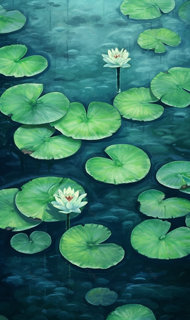 夜间夜晚凌晨二十四节气夏至夏季荷花荷叶开花绿色插画,插画/手绘图,插画/手绘图库,插画/手绘图下载,插画/手绘